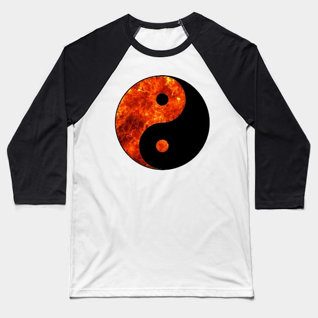 ying yang Baseball T-Shirt by cptpuggles